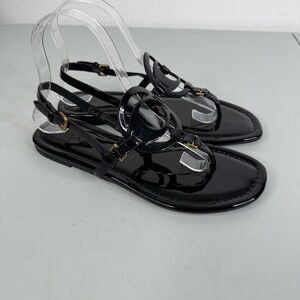 Coach Jeri Black Patent Leather Slingback Sandal Size 7.5